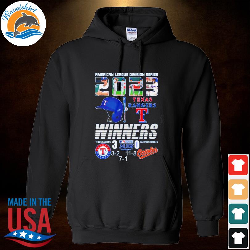 American League Division Series 2023 Texas Rangers Winners 3 – Baltimore  Orioles 0 shirt, hoodie, sweater, long sleeve and tank top