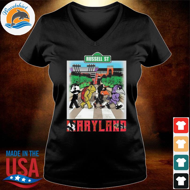 Russell St Baltimore Bohemians FC Maryland Terrapins Baltimore Orioles  Baltimore Ravens mascot Abbey Road shirt - Shirts Bubble