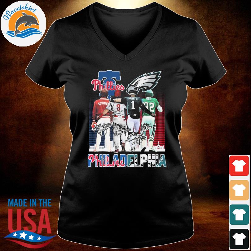 Philadelphia Phillies Bryce Harper And Philadelphia Eagles Jalen Hurts  Skylines Signatures 2023 T-shirt,Sweater, Hoodie, And Long Sleeved, Ladies,  Tank Top