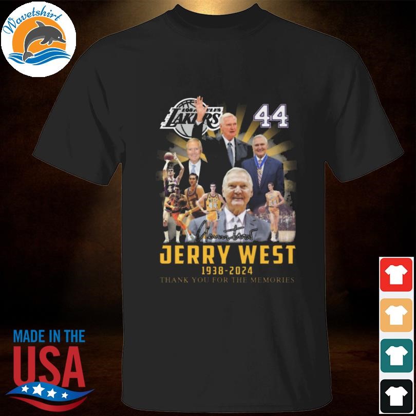 Los angles lakers jerry west 1938 2024 thank you for the memories signatures shirt