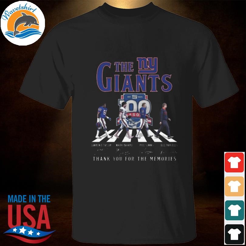 The Ny Giants abbey road thank you for the memories signatures shirt